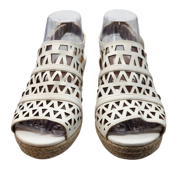 Comfortview 8.5W Espadrilles Karen Sandals White Man Made READ - Picture 3 of 8